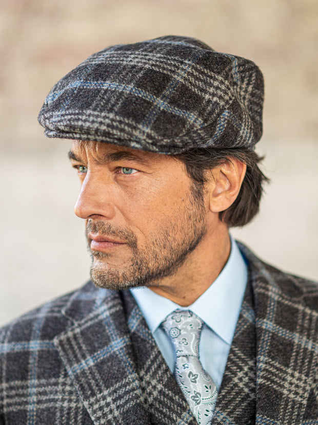 Tweed Cap grey/blue from Moon Tweed
