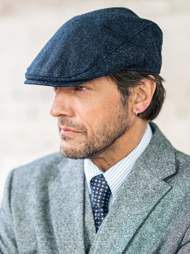 Tweed Cap blue-melange in Moon Tweed