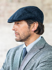 Tweed Cap blue-melange in Moon Tweed