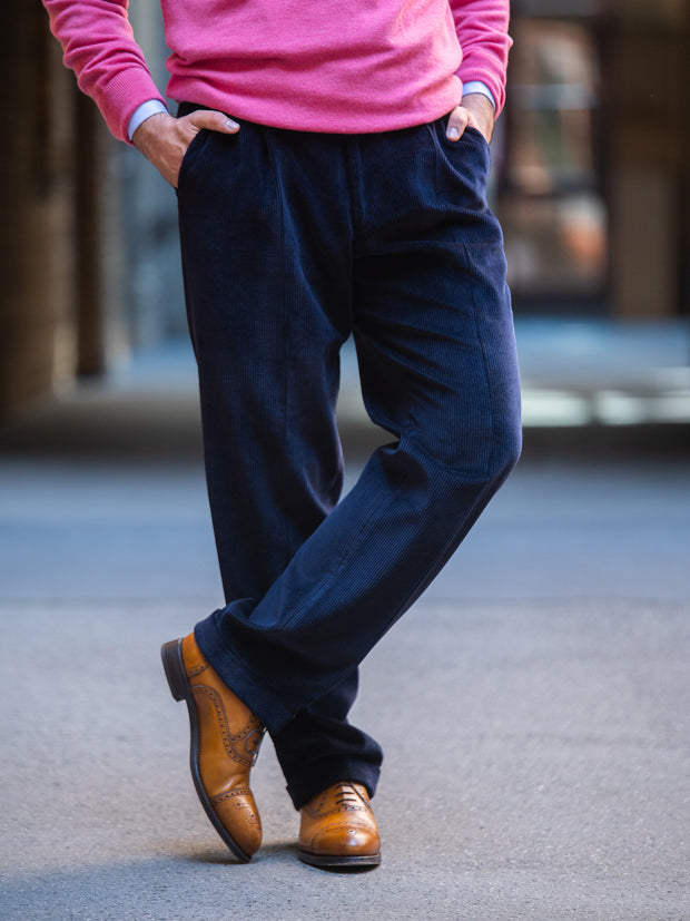 Corduroy trousers Brisbane Moss, Colour: Dark Navy