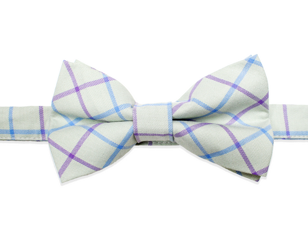 Bow tie checked from light cotton