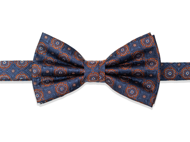 bow-tie with mailon in blue/red