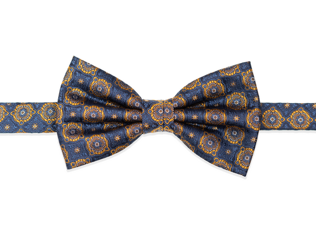bow-tie with medailon in blue/gold