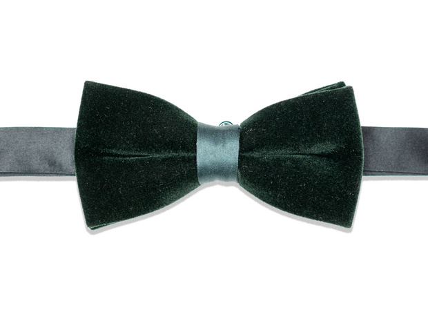 Bow-tie in velvet green