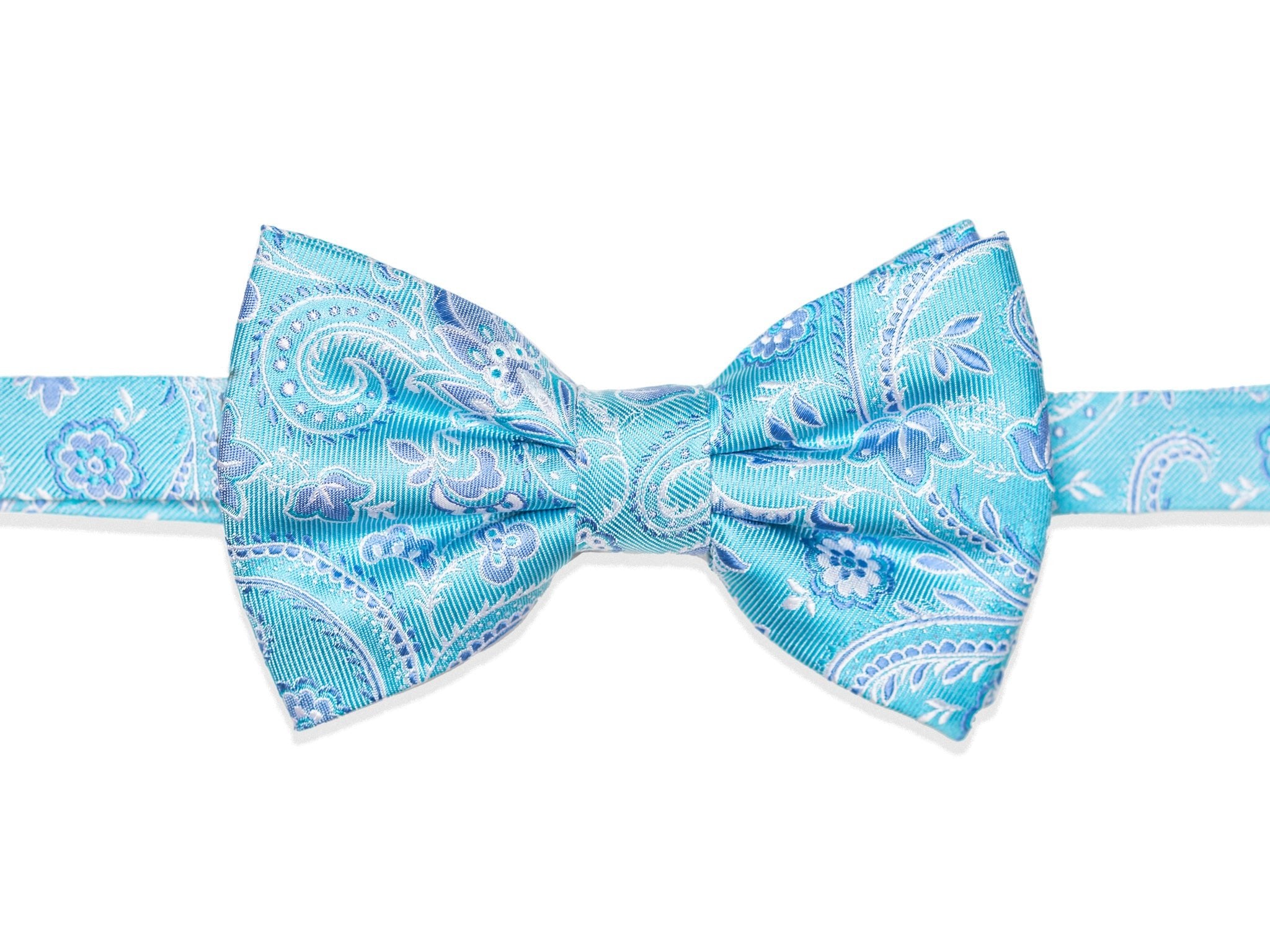 tie with floral pattern in turqouise