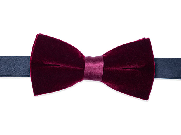 Bow tie in velvet Bordeaux