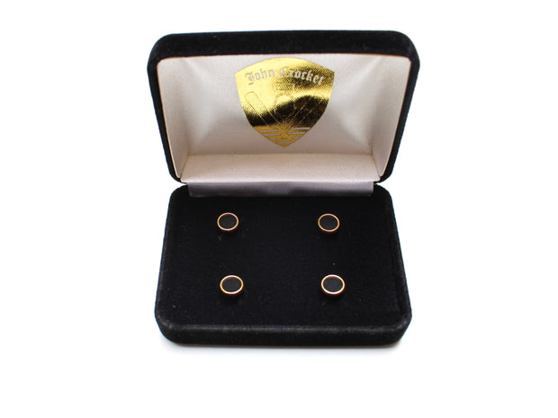 Tailcoat button studs in black-gold