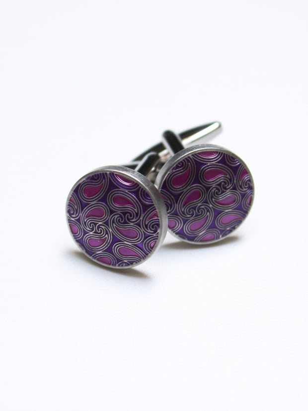 Cufflinks: Paisley pink/lilac