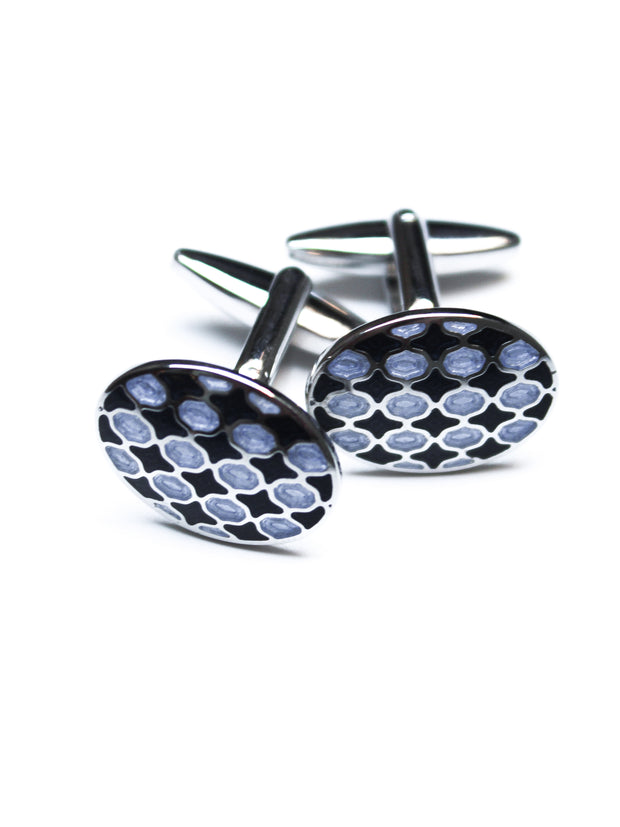 Cufflinks: Blue Oval