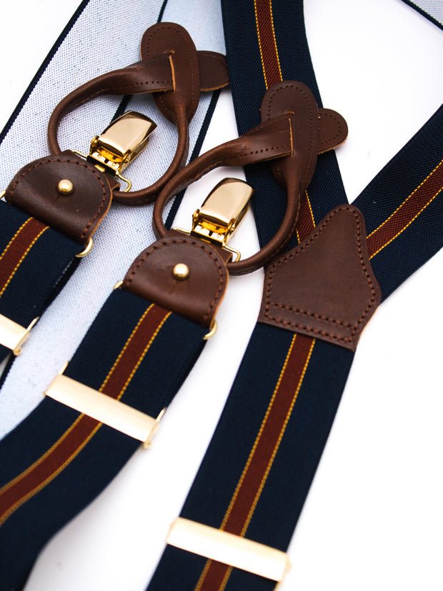 Braces, Navy/Bordeaux Stripes