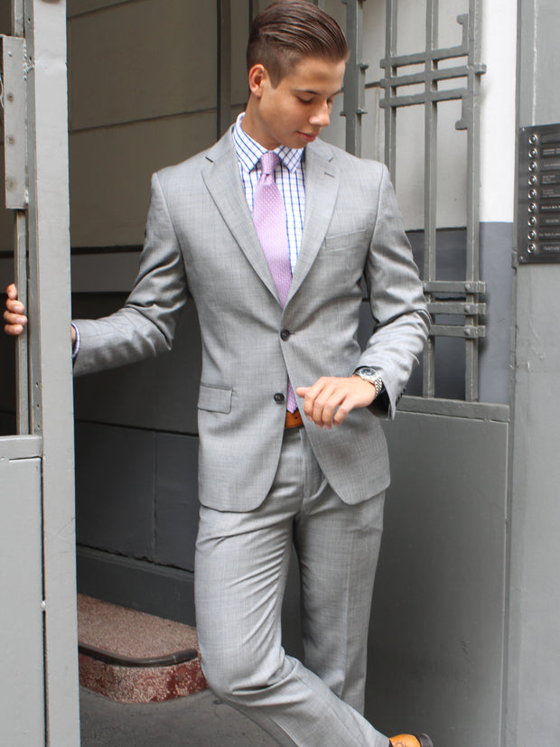 Slimline suit trousers in light grey