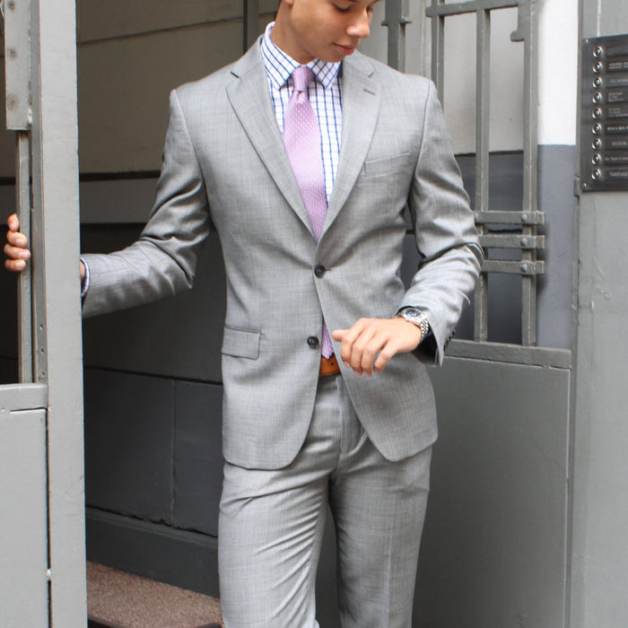 Slimline suit trousers in light grey