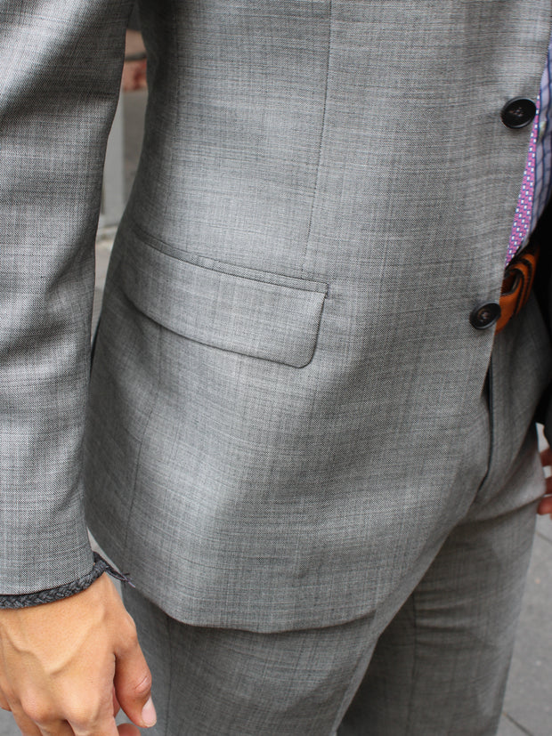 Slimline suit with 2-button sports Jacket in light grey