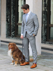 Slimline suit with 2-button sports Jacket in light grey