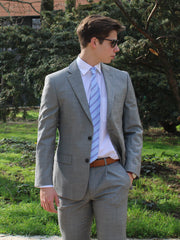 Slimline suit with 2-button sports Jacket in light grey