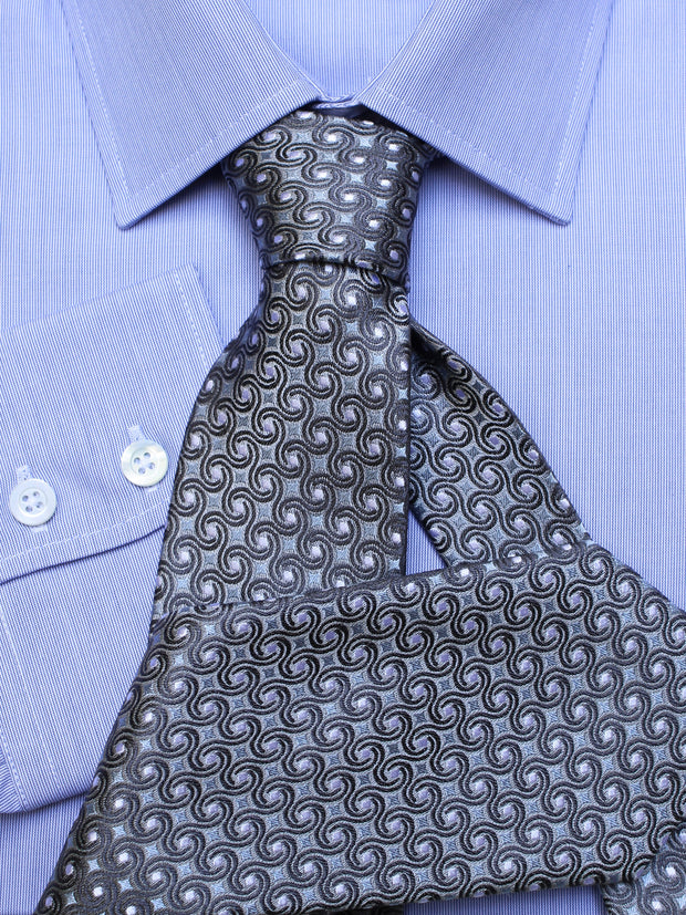 Krawatte: Krawatte gemustert in grau | John Crocket – Fine British Clothing
