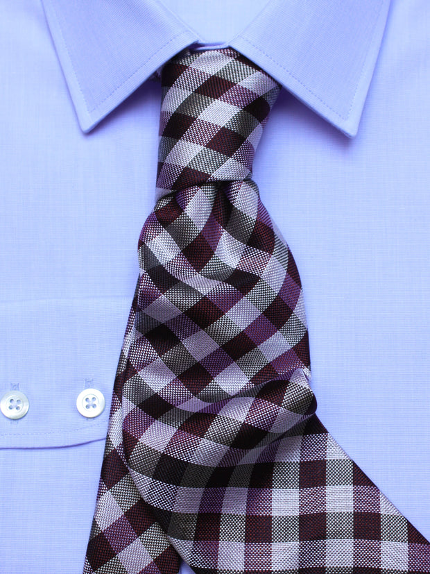Krawatte: Krawatte kariert in lila | John Crocket – Fine British Clothing