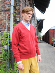 Lambswool sweater with V-neck in modern colors (size 44-52)