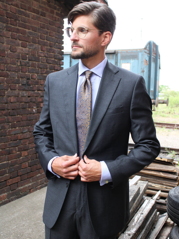 Slimline suit with 2-button Jacket in dark grey