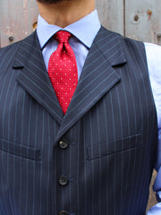 Waistcoat dark blue with pinstripes