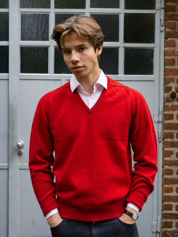 Lambswool sweater with V-neck in modern colors (size 44-52)