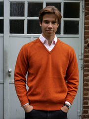 Lambswool sweater with V-neck in modern colors (size 44-52)