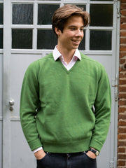 Lambswool sweater with V-neck in modern colors (size 44-52)