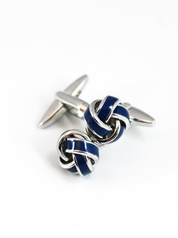 Cufflinks: Knot Silver/Blue