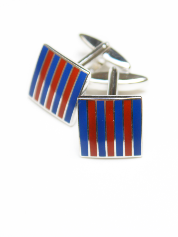 Cufflinks: Square Blue/Red