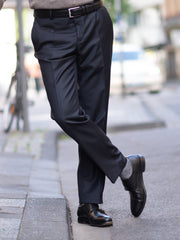 Slimline suit trousers in dark blue
