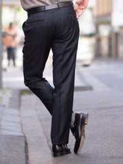 Slimline suit trousers in dark blue