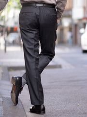 Slimline suit trousers in dark grey