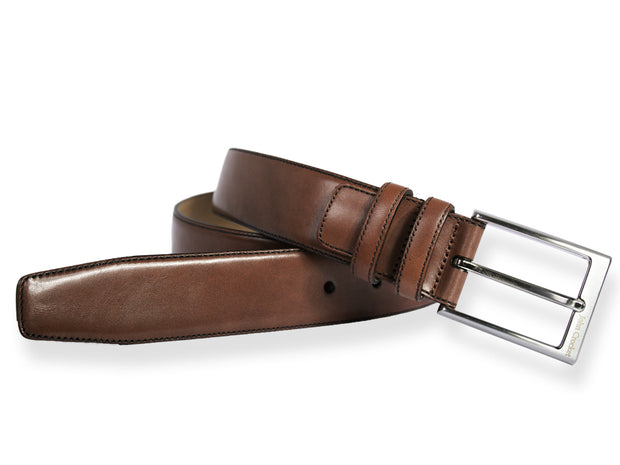 Leather belt maroon