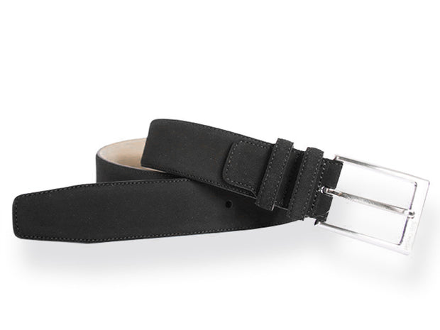 Suede leather belt black