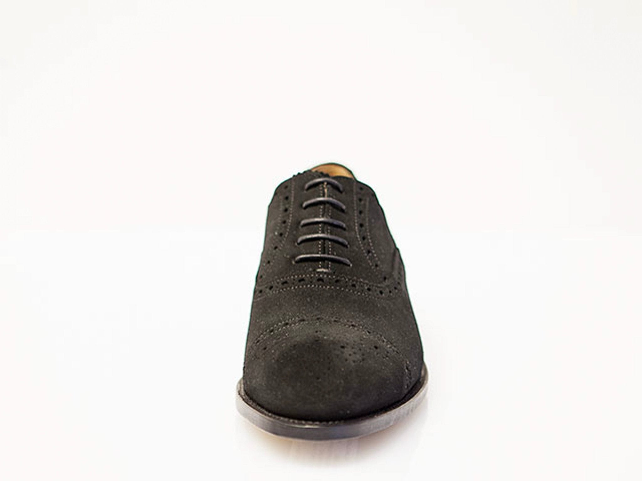 Semi Brogue black suede