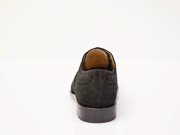 Semi Brogue black suede