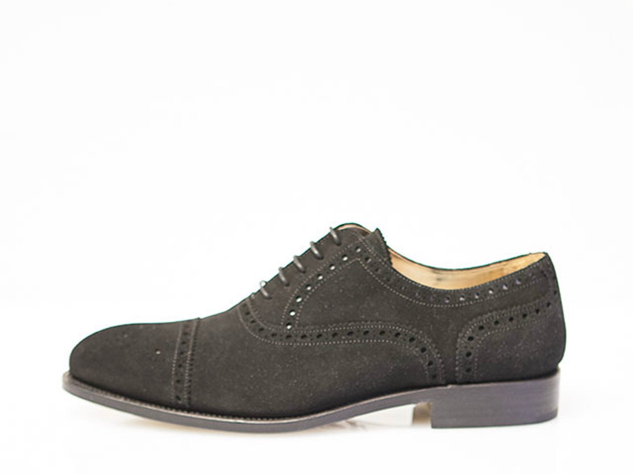 Semi Brogue black suede