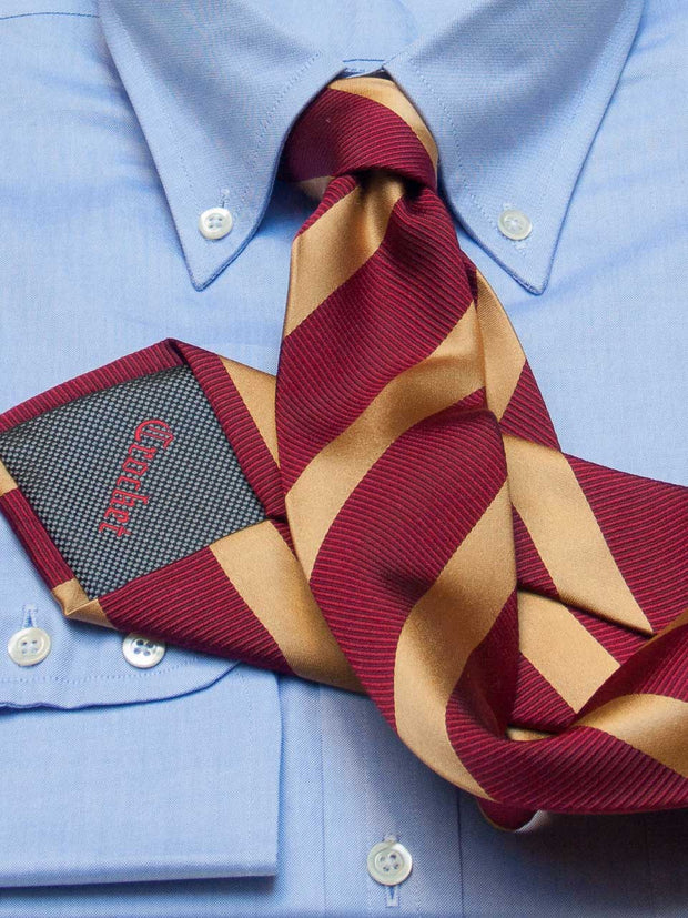 Krawatte: Krawatte mit Clubstreifen in rot/gold | John Crocket – Fine British Clothing