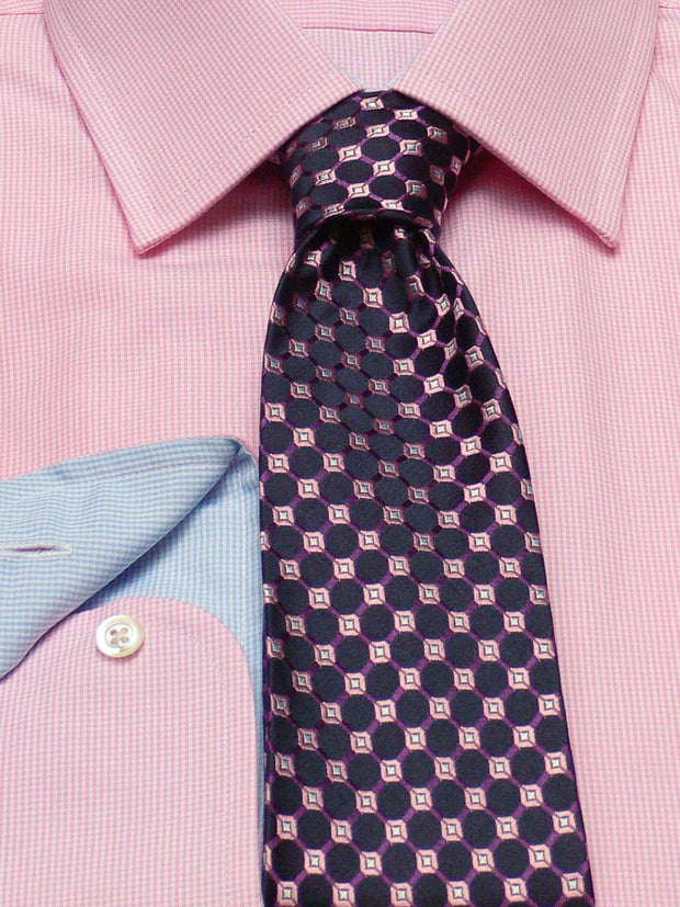 Hemd: Hemd in Slimline mit Kent Kragen in rosa kariert | John Crocket – Fine British Clothing