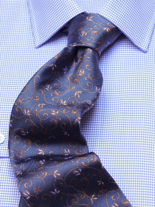 Herrenhemd Slim Fit Kent hahnentritt in Blau, Frontalansicht